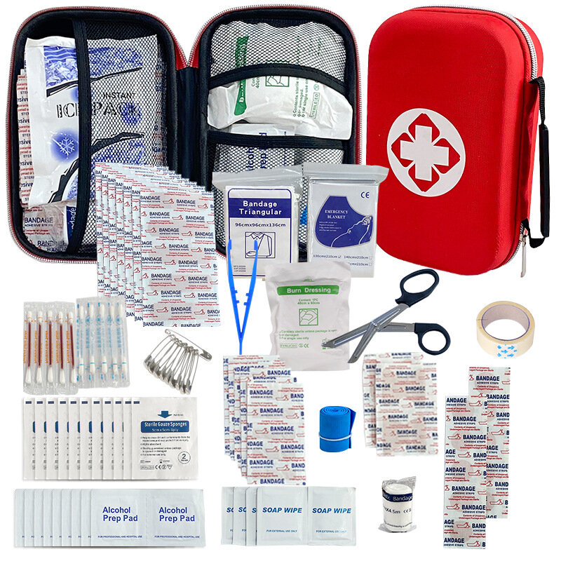 Kit de primeiros socorros, impermeável, portátil, médica, de emergência, para casa, viagens, camping, medicina, sobrevivência, 284pcs
