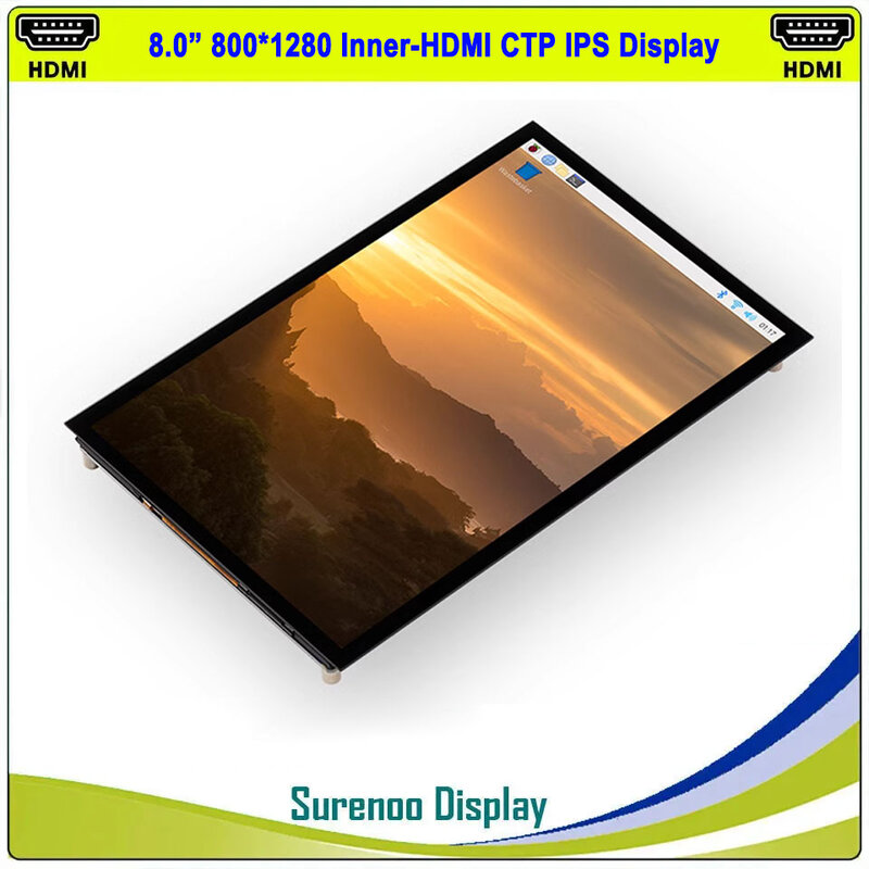 8.0" 8 inch 800*1280 HDMI TFT-IPS MIPI Capacitive Touch Panel LCD Module Display Monitor Screen for Orange Pi RaspBerry Pi