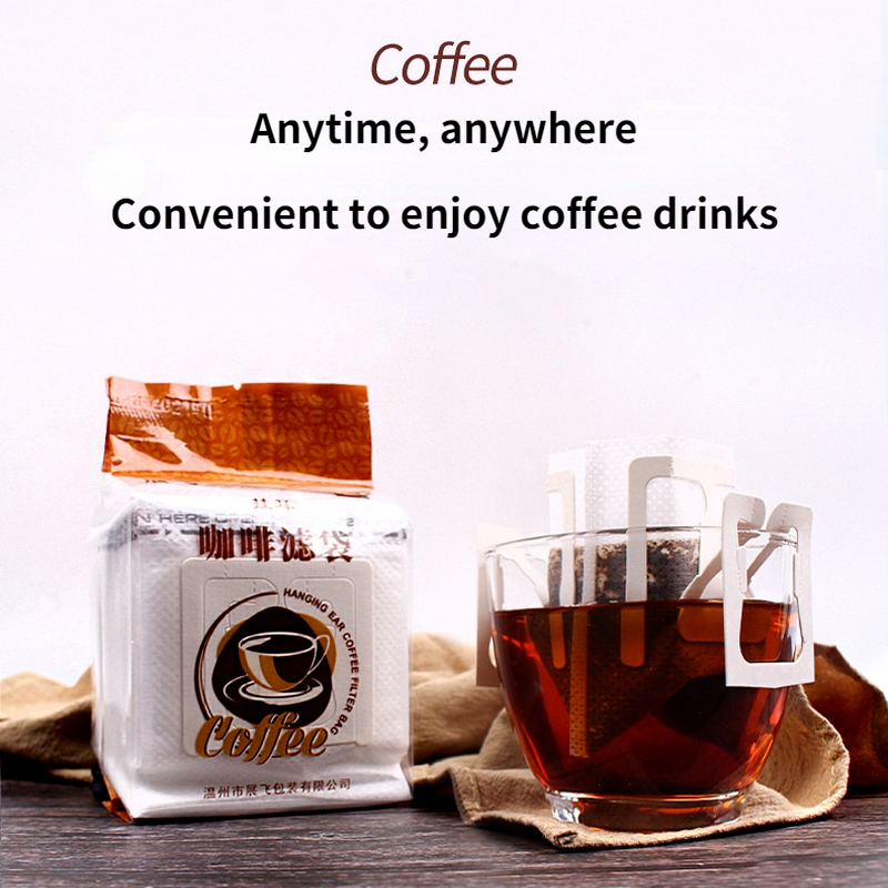Paquete de bolsas desechables para café, bolsas de papel ecológicas para café Espresso, estilo colgante para la oreja, 50 unidades