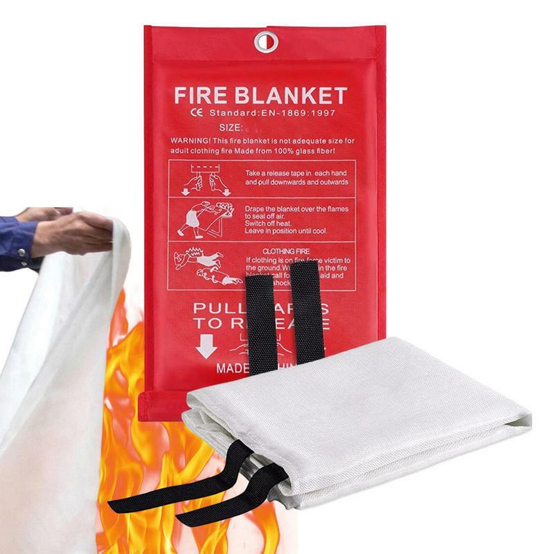 Fiberglass Fire Covering Blanket com Alça, Fogo Extinguindo, Suprimentos de Cozinha ao ar livre, Cozinha, Carro, Camping