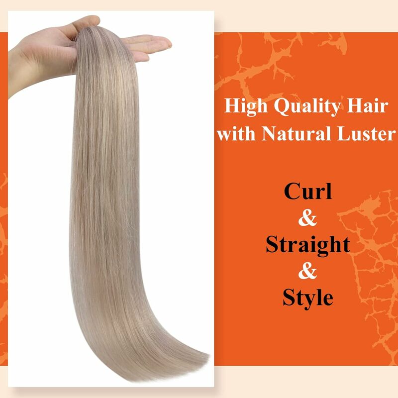 Ekstensi rambut ujung U Full Shine, ekstensi rambut, ekstensi rambut, warna Balayage 40-50g, manik-manik lem Keratin, ekstensi rambut manusia mulus