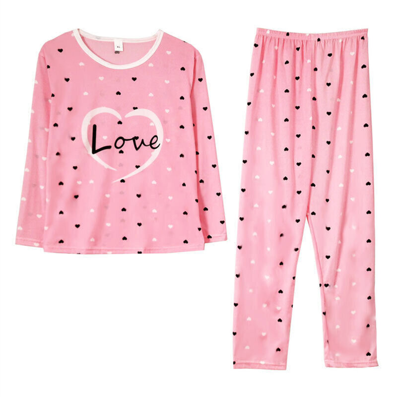 Women's Cotton Pajamas Sleepwear Sets Ladies 2 Pieces Cartoon Pajamas Spring Autumn Female Couples Loungewear Suit Home Clothes