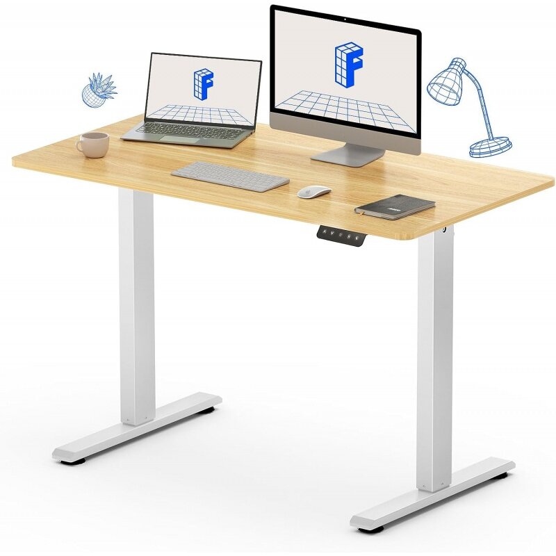 Meja berdiri fleksibel tinggi dapat disesuaikan dengan seluruh bagian, papan meja berdiri listrik 43x24 inci dengan komputer kantor rumah