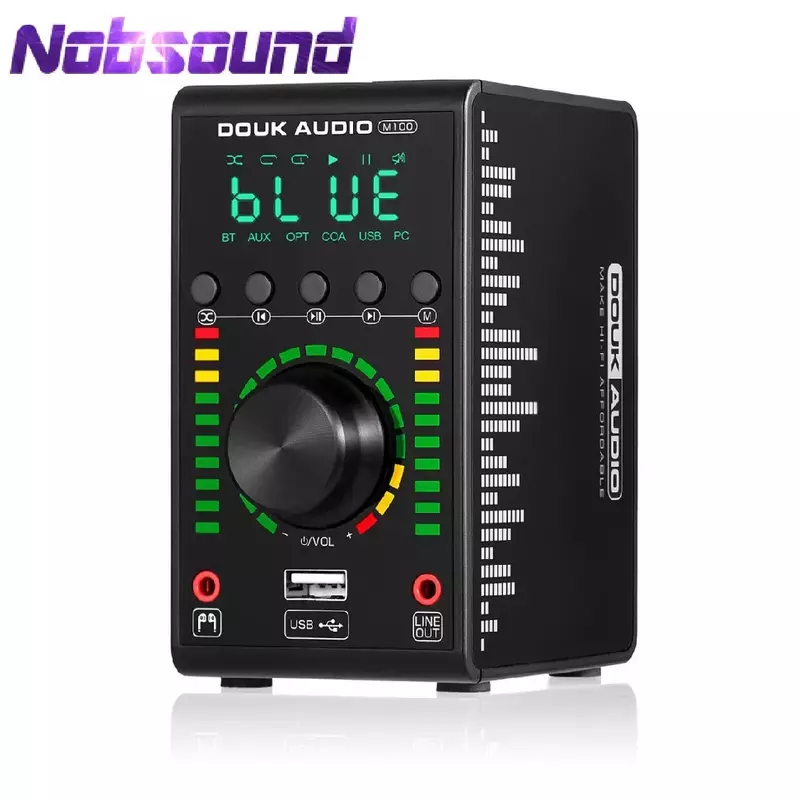 Nobsound Mini Bluetooth 5.0 wzmacniacz cyfrowy USB DAC koncentryczny/optyczny zintegrowany wzmacniacz Home/Car/Marine Audio Amp 24Bit/192KHz