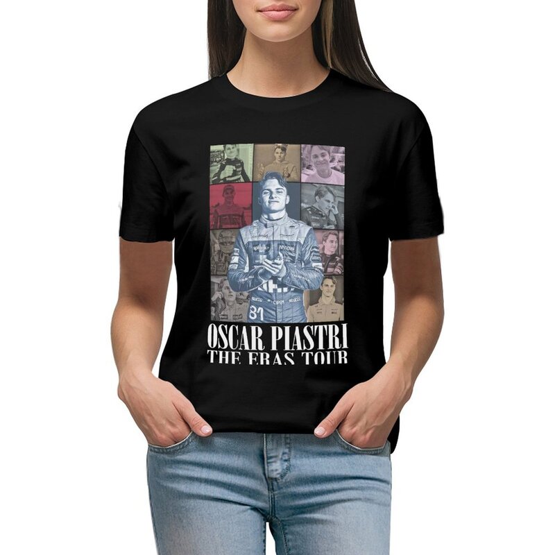 Camiseta de Oscar Piastri The Eras Tour para mujer, tops divertidos, camisas de entrenamiento de gran tamaño
