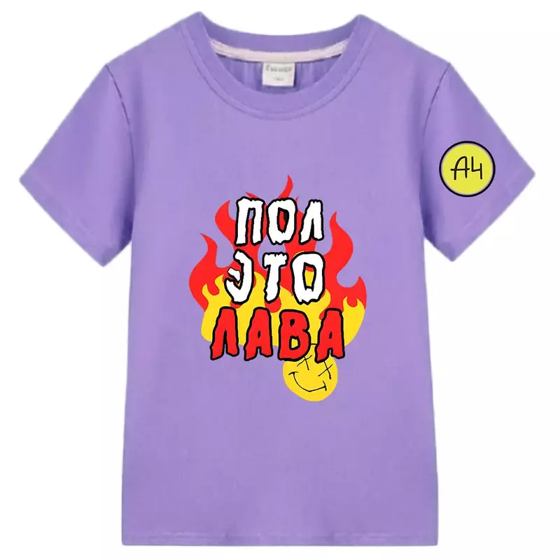 귀여운 만화 100% 코튼 반팔 티셔츠, 귀여운 만화 티셔츠, 패션 소년 소녀 티셔츠, A.4 VladA4