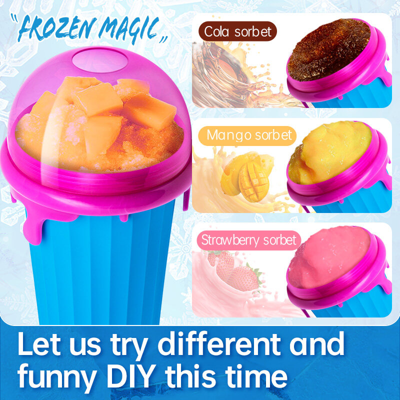 350ml Slushy Cup Quick-Frozen Smoothies Cup gelato fai da te Slushy Maker Bottle Milk Shake Maker tazza di raffreddamento Pinch Ice Squeeze Mug