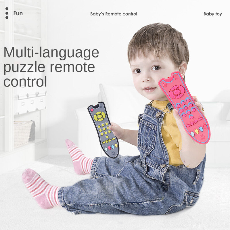 Baby simulation TV remote control children's electronic apprentice remote education music English learning toy gift
