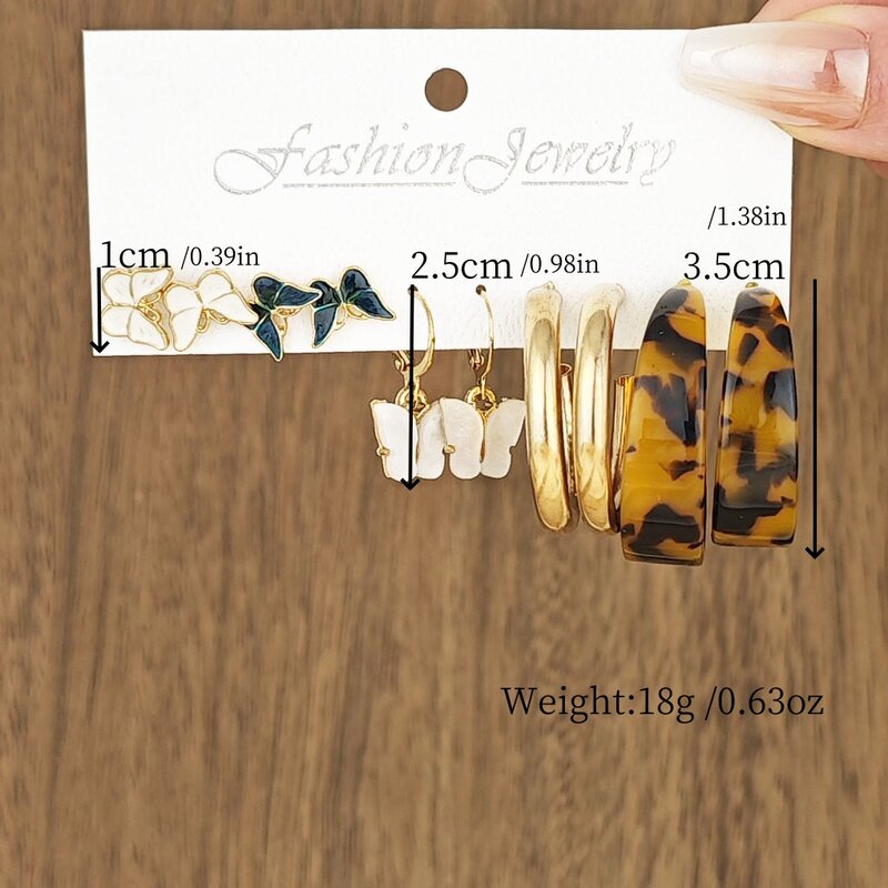 Conjunto de pendientes geométricos de oro Retro para mujer, pendientes redondos de perlas de moda