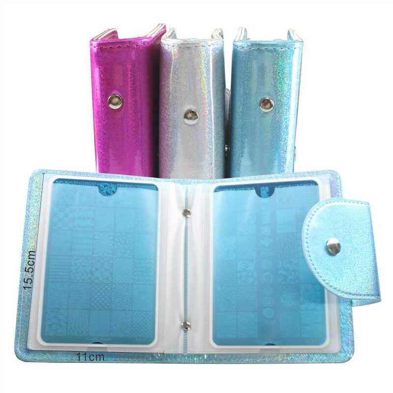 20Slots Nail Art Stamping Plate Holder Nail Stamp Template Holder Album Organizer For 9.5*14.5cm Stamping Template Case Bag