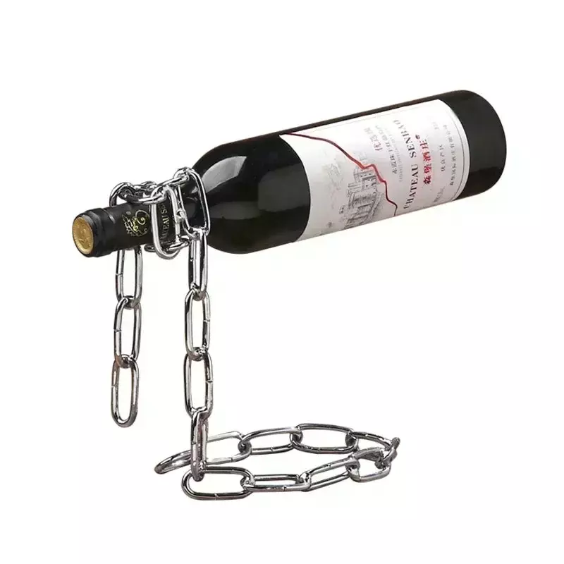 Magische Aufhängung Eisenkette Wein regale eine Flasche Wein regale Stand halter Küche Esszimmer Keller Bar Dekoration