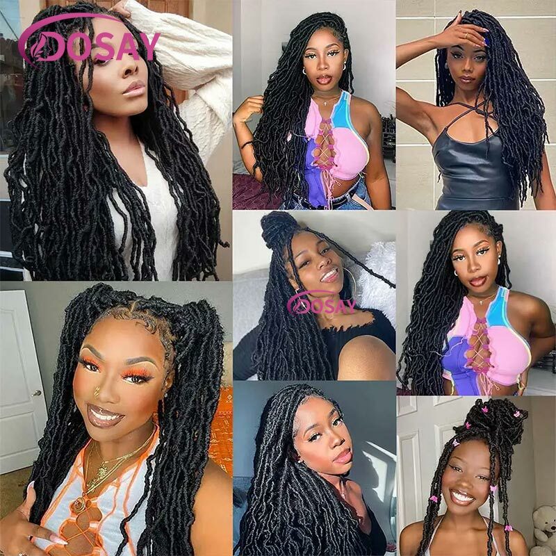 Synthetic Full Lace Braided Wig Locs Crochet Natural Braided Hair Artificial Wig Braid 40 Inch Long Curly Black Woman's Wig