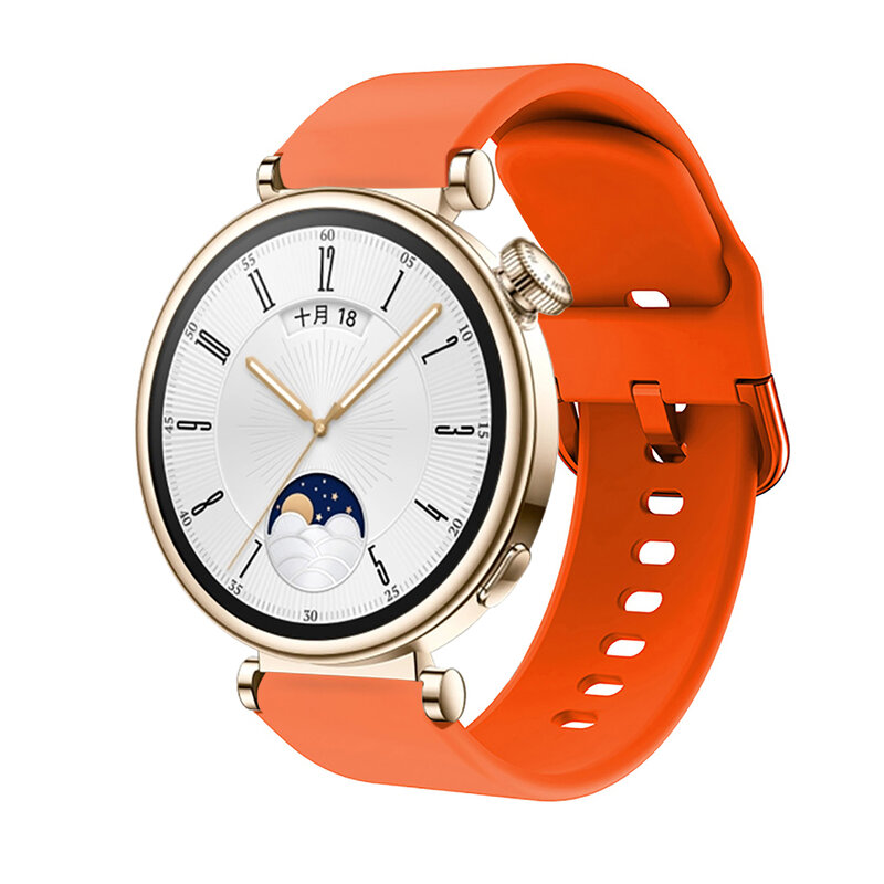 Силиконовый ремешок с цветной пряжкой Для Huawei Watch Gt4 41 мм 18 мм, Цветной силиконовый браслет с пряжкой Для Huawei Gt4 41 мм