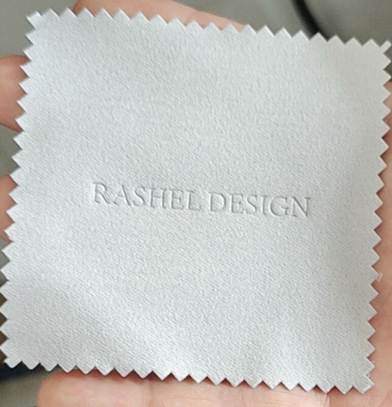 100pcs Emboss Custom LOGO 8*8cm Silver Polish opp bags Cloth for silver Jewelry Cleaner Blue Microfiber suede fabric material