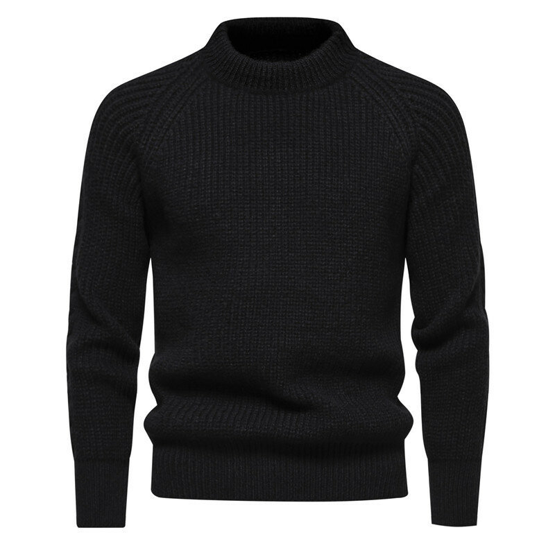 Amerykańska moda Vintage sweter męski w europejskim rozmiarze w jednolitym kolorze dzianinowy sweter