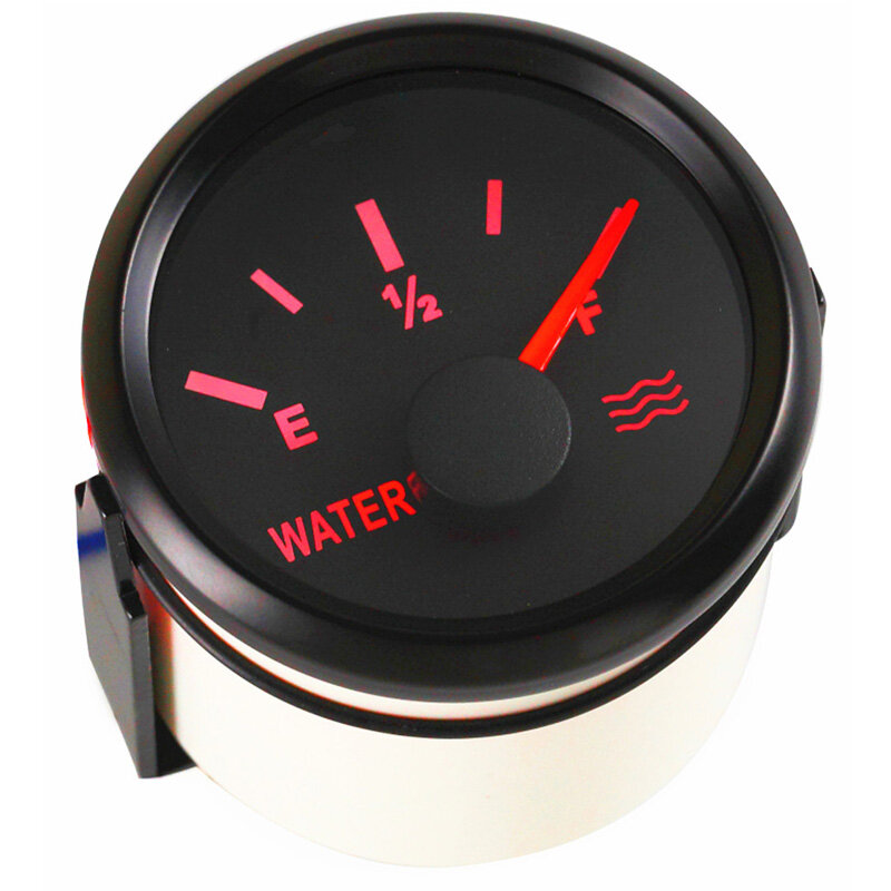 Gratis ongkir มาตรวัดระดับน้ำสีขาว52มม. 240-33ohm 0-190ohm กันน้ำได้มาตรวัดระดับน้ำแสงไฟสีแดงสำหรับเรืออัตโนมัติ