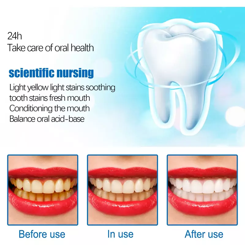 Jemeesen น้ำยาฟอกสีฟันขจัดคราบฟันเหลืองทำความสะอาดคราบฟันทำความสะอาดปากสุขอนามัยในการหายใจสดชื่น