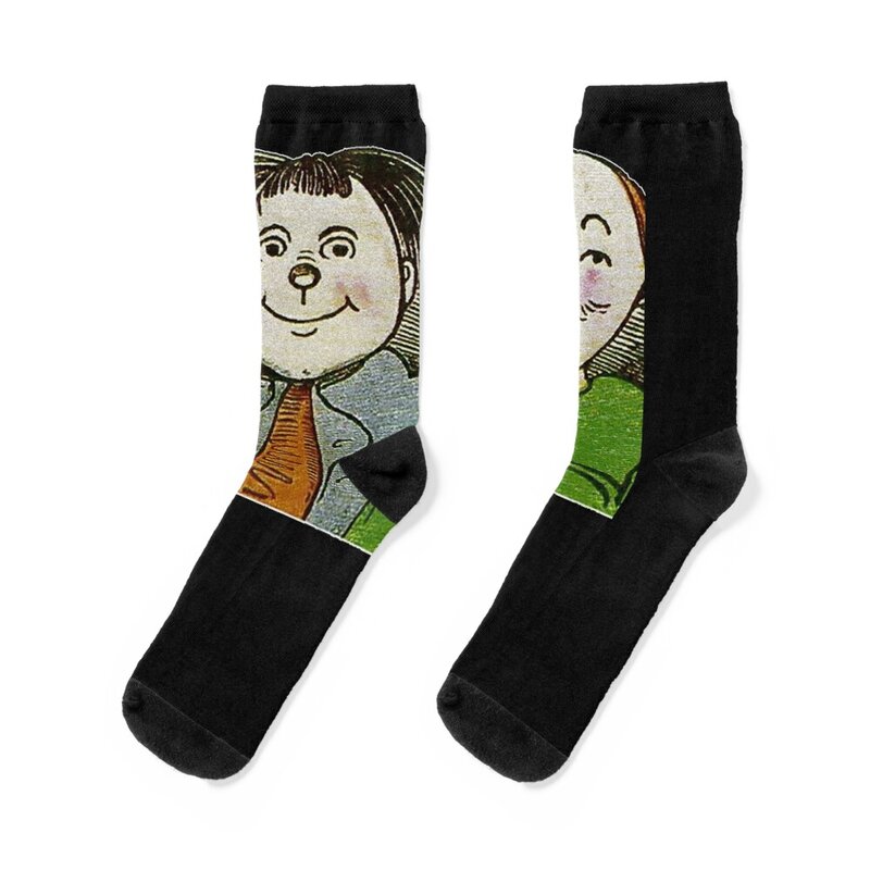 Max and Moritz , the iconic terrible duo Socks funny gifts Non-slip christmas stocking Socks For Men Women's