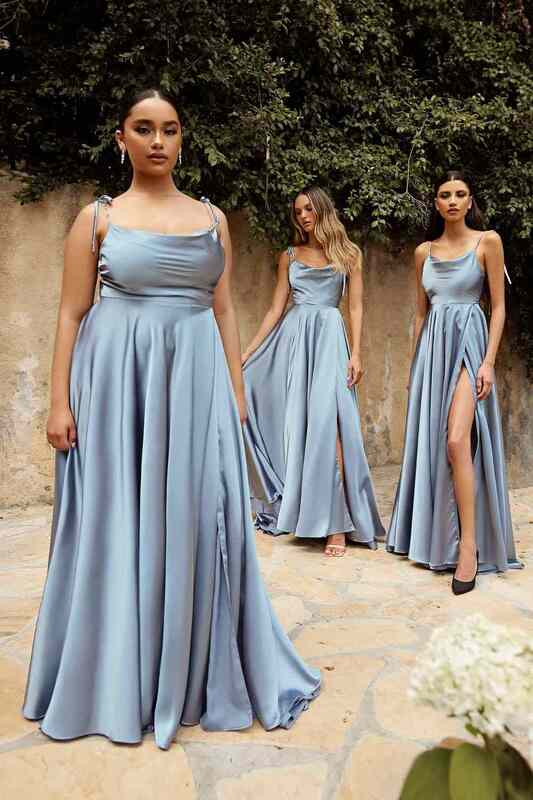 Azul marinho cintas de espaguete vestido de dama de honra para casamentos mulher convidado 2022 sexy dividir vestidos de festa de formatura longo vestidos de dama de honra
