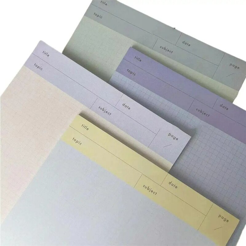Colorido Xadrez emendado Memo Pad Cor, B5 Horizontal Notebook, Linha Papelaria, Grade Notepad, Student Notes, Kawaii, Grande, H2B3