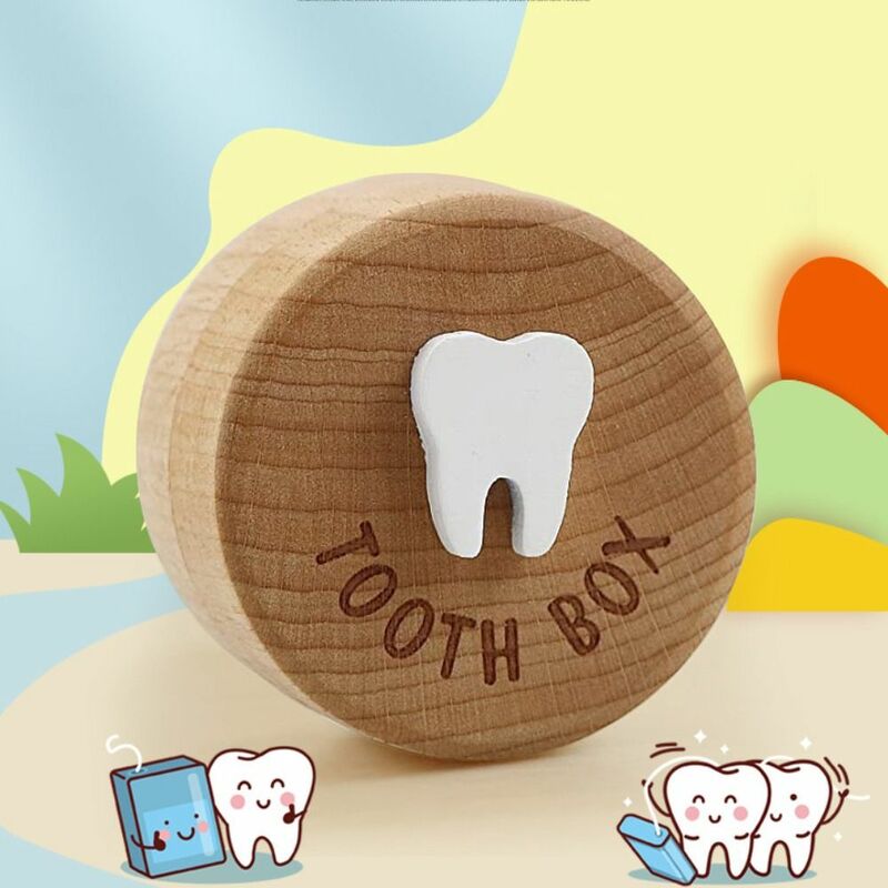 Gift 3D Carved Wooden Kids Tooth Boxes Dropped Tooth Keepsake Tooth Fairy Box Storage Box
