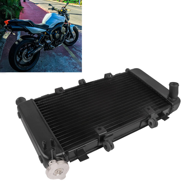 Motorcycle Aluminium Engine Radiator Cooler Cooling System Water Tank For Yamaha FZ600 FZ6 FAZER FZ6N FZ6S 1998-2010