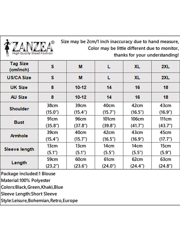 ZANZEA-بلوزة بوهيمية للنساء ، قميص برقبة على شكل V ، أكمام قصيرة ، بلوزات تونيك أنيقة ، قميص نسائي غير رسمي ، حفلة عطلات ، موضة الصيف ، 2024
