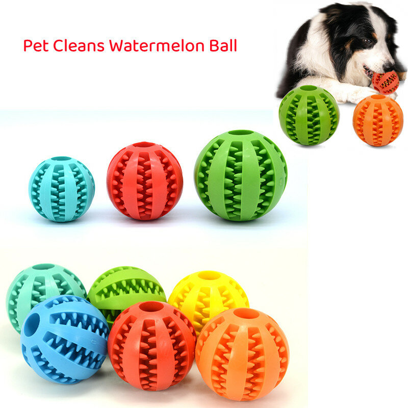 Pelota de juguete de silicona para mascotas, juguete interactivo resistente a las mordeduras para perros pequeños, bola elástica para limpieza de dientes, productos para mascotas, 5/6/7cm