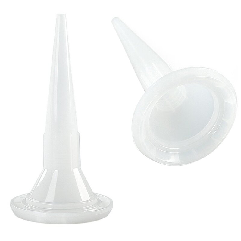 Glue Mouth Caulking Nozzle Glass Glue Tip Mouth White 2pcs Construction Tools Home Improvement Structural Glue Nozzle Brand New