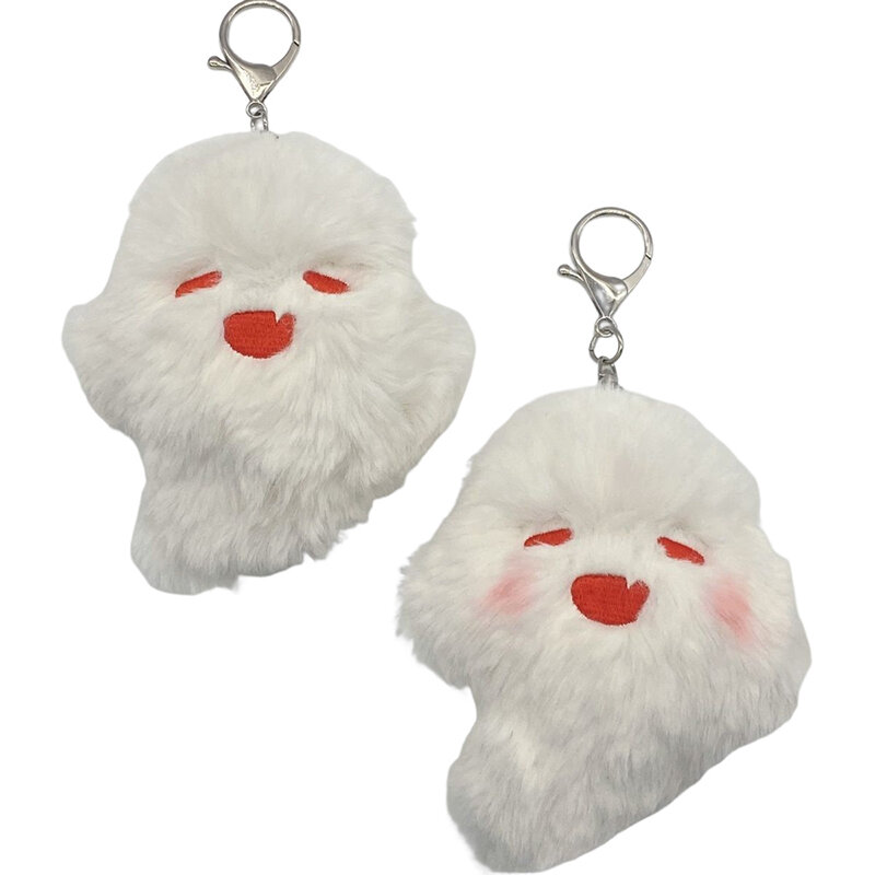 Lovely Plush Ghost Charm Keychains Cute Plush Ornament Pendant Car Keyring Backpack Decoration Bag Charm Jewelry