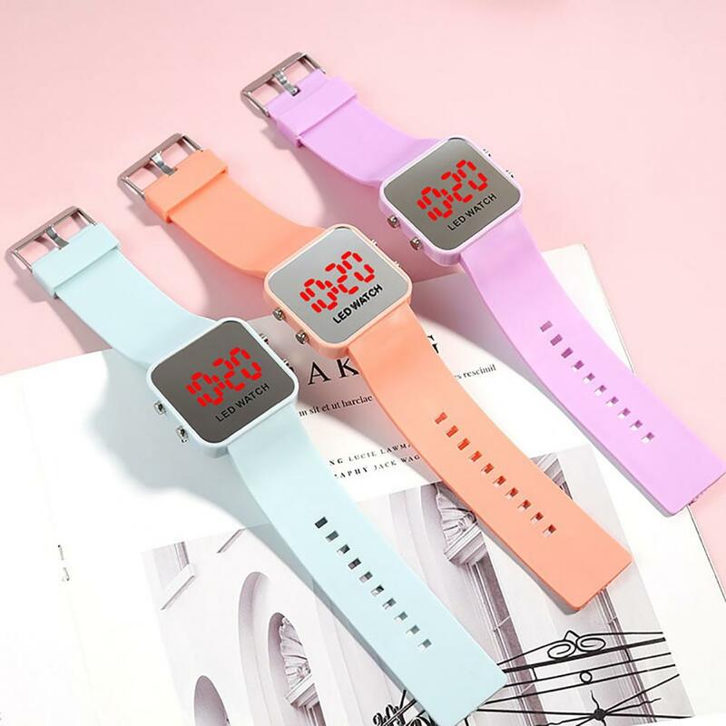 Electronic Watch Wrist Watches Luminous Square Dial LED Display Gifts Boys Girls Student Sports Watch Digital Wrist Watch