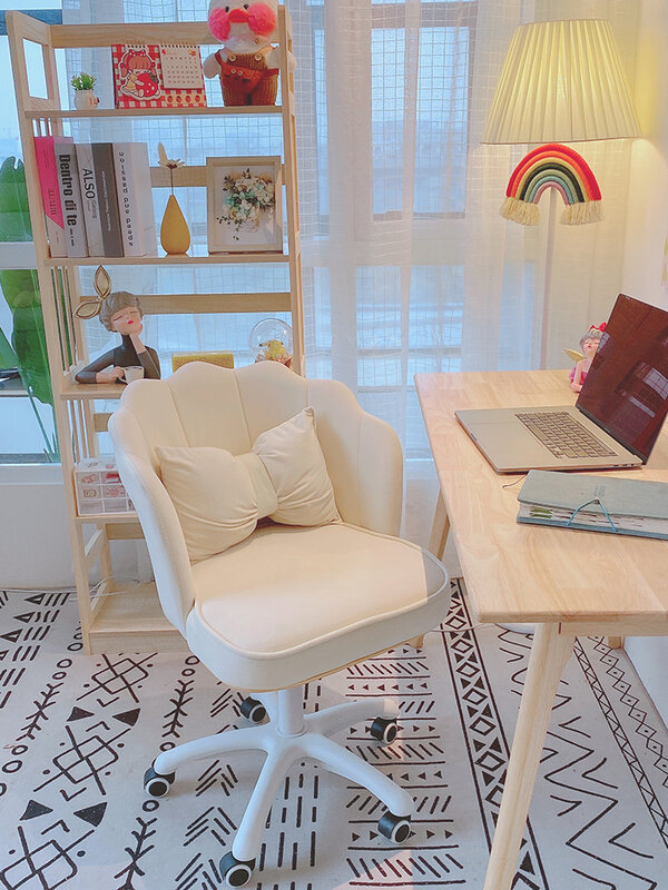 Sillas de ordenador de estilo moderno Simple para dormitorio, sillas giratorias de elevación, silla de maquillaje rosa de moda, silla de oficina con respaldo, silla de escritura