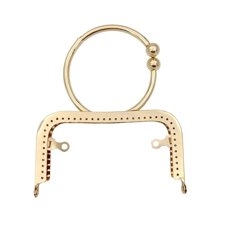 Smooth Gold O-Bracelet com alça fixa, cintura côncava, acessórios de bagagem, 12,5 cm Boca, Em Stock