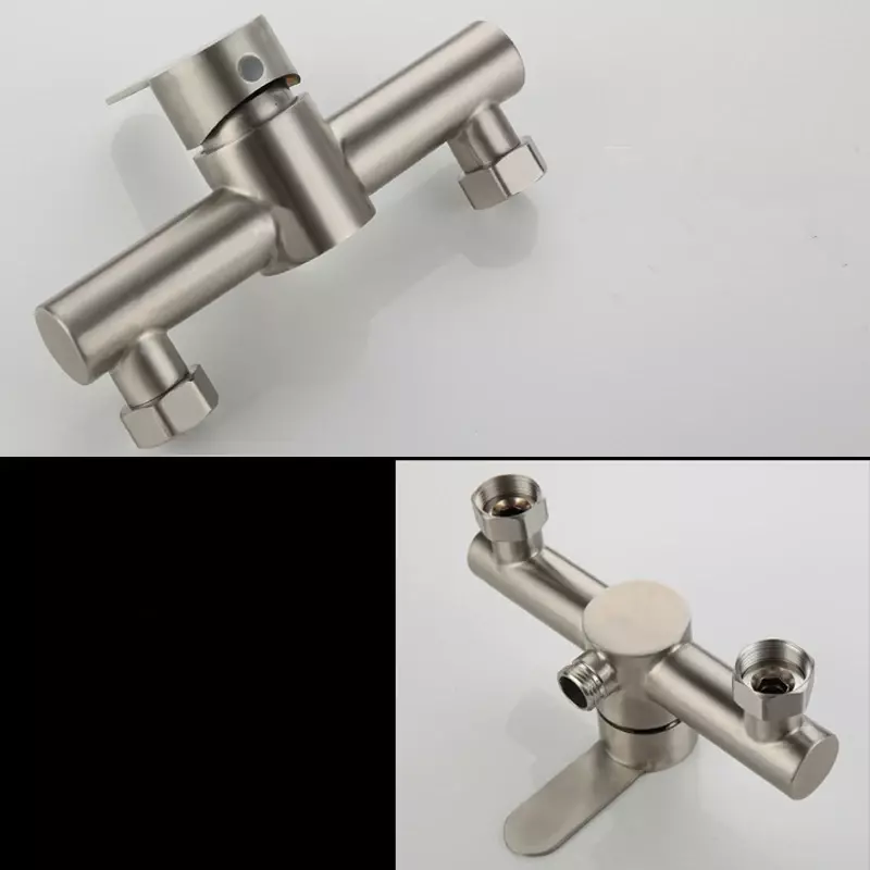 Set keran Shower kamar mandi, Stainless Steel tiga Bak Mandi Air Mixer katup Nozzle keran panas dan dingin