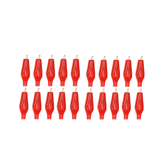 プラスチック製のコーティングテストプローブ,ミニクロコダイルクリップ,黒と赤,28mm