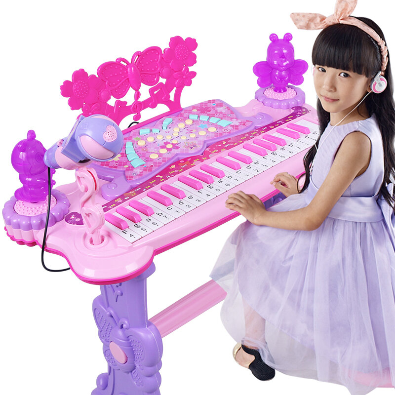 Teclado eletrônico infantil Zl tocando piano multifuncional microfone brinquedo educativo