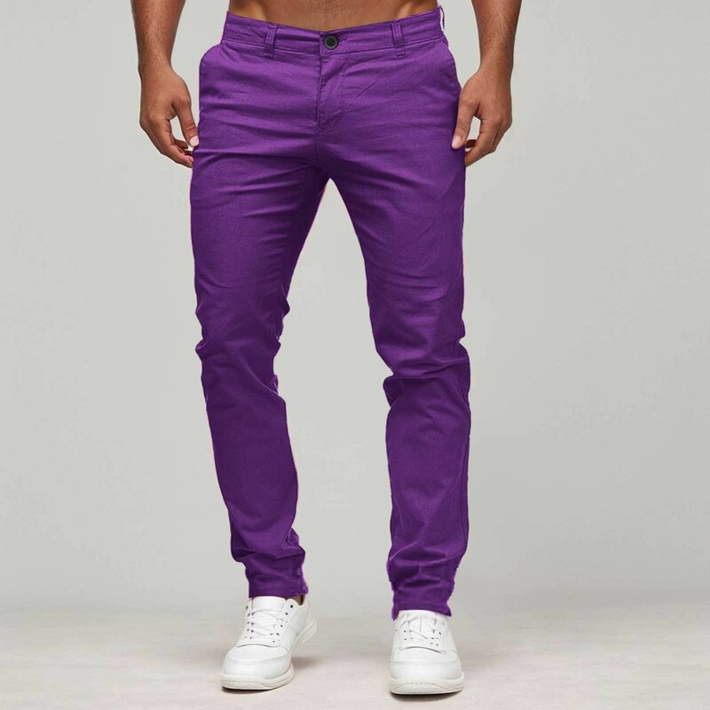 FJM-Pantalon Droit en Coton pour Homme, Vêtement Décontracté, Long, de Haute Qualité, Solide, pour Randonnée en Plein Air, Collection Automne