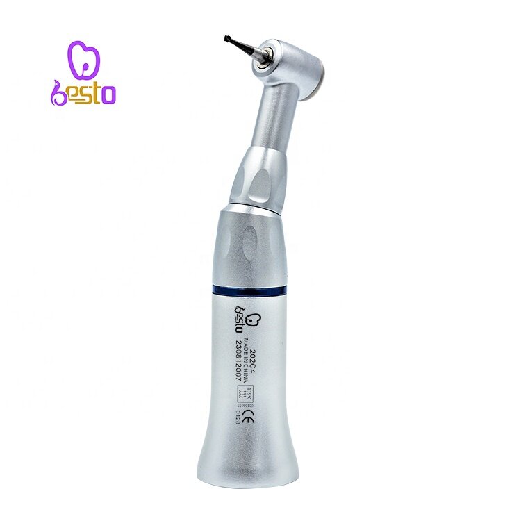 Equipment Push Button Contra Angle den tal Low Speed Handpiece E type 1:1 Blue Ring Compatible for 2.35mm Bur