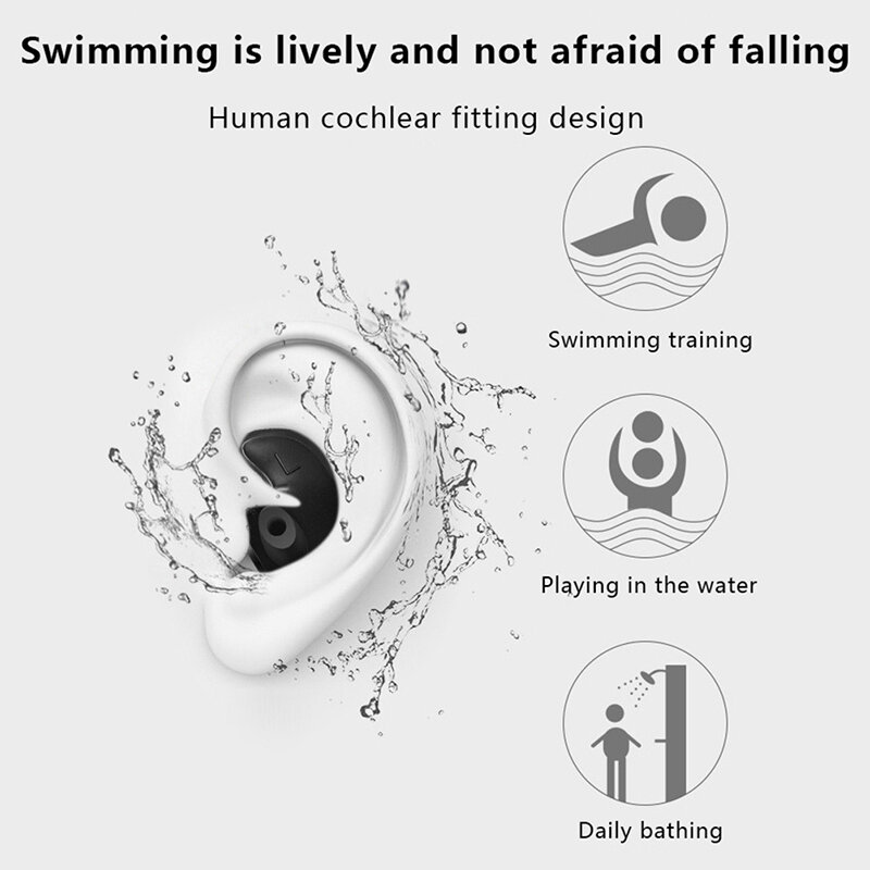 دائم سيليكون سدادات الأذن ، الكلاسيكية حساسة الملمس ، مقاوم للماء لينة سدادات الأذن ، المحمولة الأذن المقابس ، السباحة الملحقات ، 1 زوج