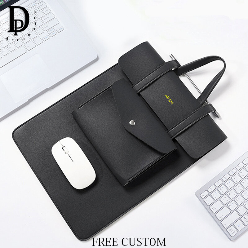 Maletín de negocios con logotipo personalizado para hombre y mujer, bolso portátil de cuero de gran capacidad, almacenamiento USB, bolso de mano de lujo personalizado