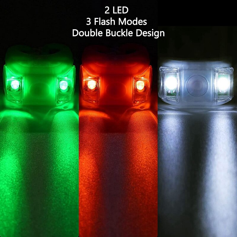 12 X LED Boat Navigation Lights For Boat Yacht Motorboat Bike Hunting Night Running Fishing (Red, Green, White)