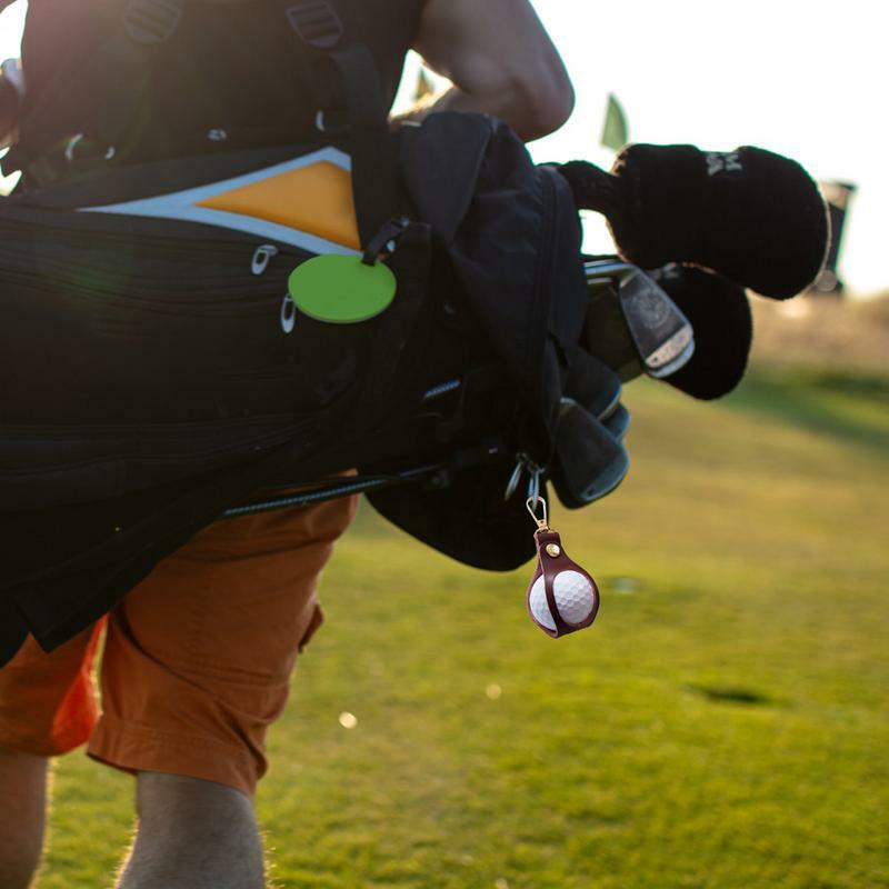 Portable Golf Ball Holder Leather Golf Waist Hang Bag Small Waist Storage Pack Single Ball Carrier Pouch For Golf Ball Bag