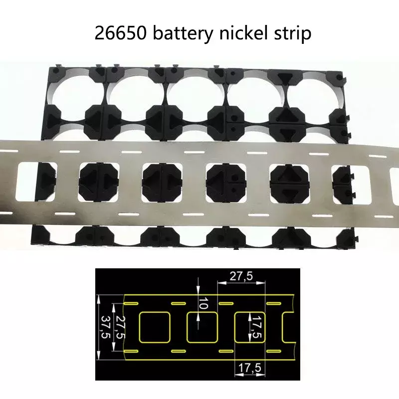Tira de níquel de batería de litio 26650, pieza de conexión de tira de acero niquelado, soldadura por puntos, paquete de batería 26650, pieza de níquel