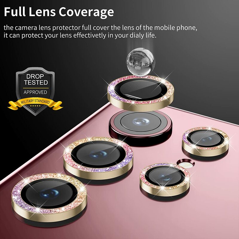 Protector de lente de cámara para Samsung Galaxy S23 S24 Ultra, funda trasera de vidrio a prueba de caídas, protección de cámara de teléfono para Samsung S22 Ultra