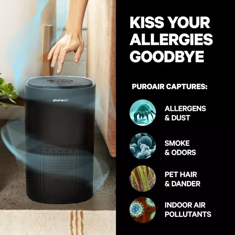Oczyszczacz powietrza PuroAir HEPA 14 do domu-obejmuje 1,115 stóp kwadratowych-alergie-duże pokoje-filtruje do 99.99%