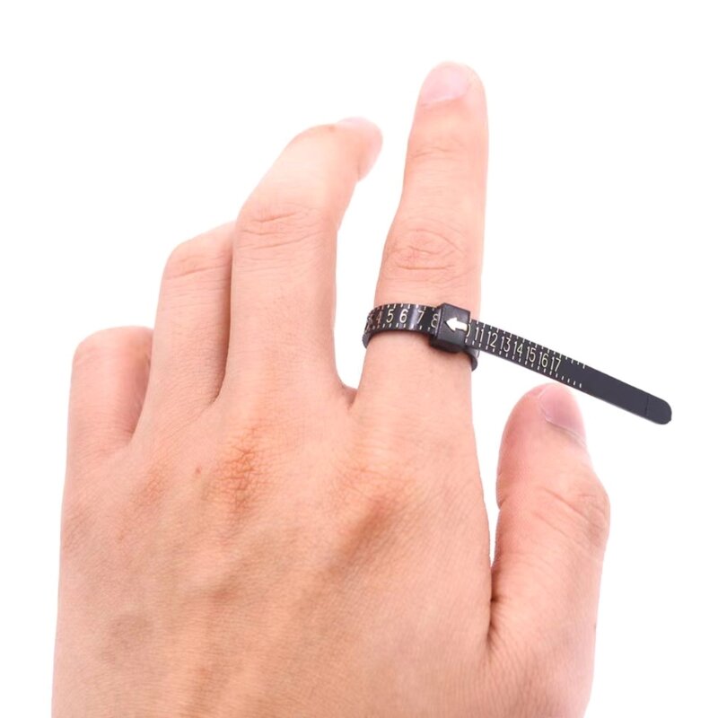 أداة قياس حجم الخاتم المحدثة مجموعة قياس حجم الإصبع القابلة لإعادة الاستخدام أداة تحجيم المجوهرات أداة قياس حلقة خفيفة الوزن