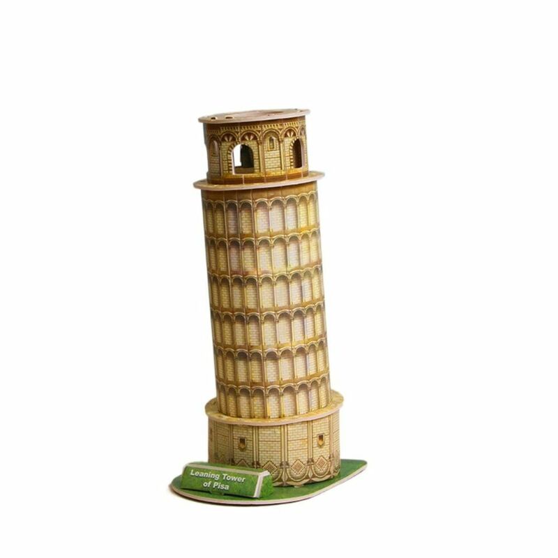 3D World Famous Buildings Model House Paper Desktop Decorations Leaning Tower of Pisa Assembling Model DIY Constructions Toys