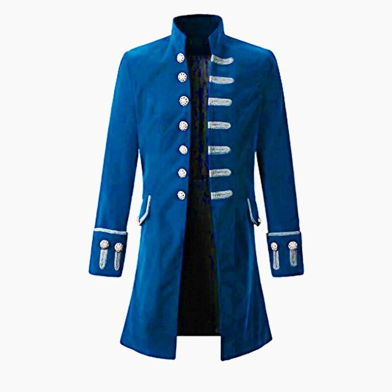 Mode Pria tuksedo mantel Pria antik Tuxedo Steampunk seragam Renaissance abad pertengahan mantel jaket kostum pakaian luar