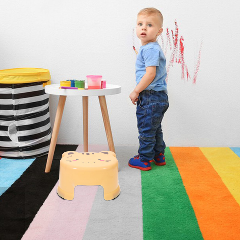 Cartoon Plastic Stool Footstool Short Non-slip Step Kids Bathroom Stools Small for Toddler