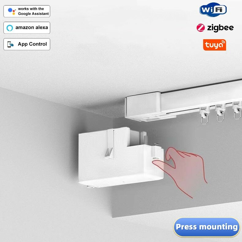 Sistema de cortina eléctrica para el hogar, Mini Motor con Wifi, Tuya, alexa, Zigbee, Alexa, Google